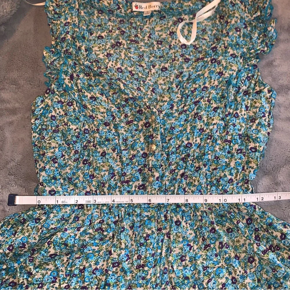 Red Berry Romper Floral Ruffle - Picture 5 of 13
